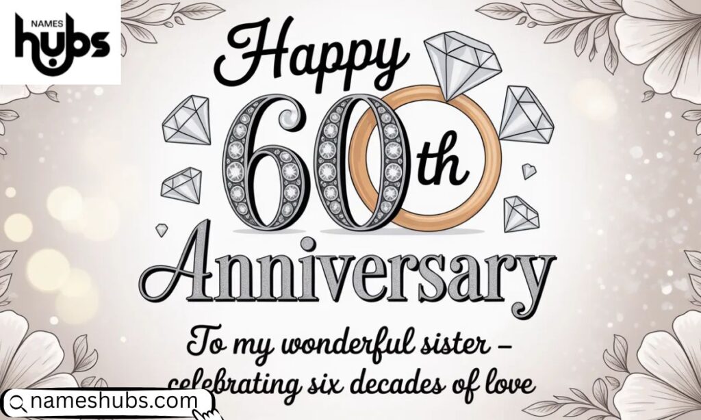 60th Wedding Anniversary Wishes for Sister