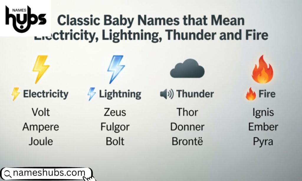 Classic Baby Names that Mean Electricity, Lightning, Thunder and Fire