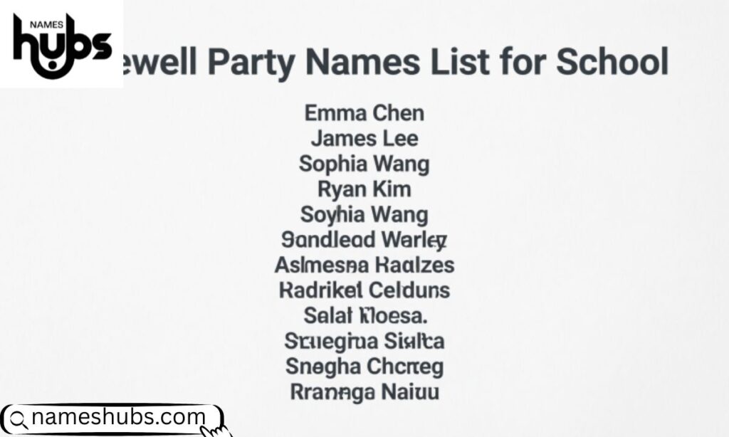 Farewell Party Names List for School