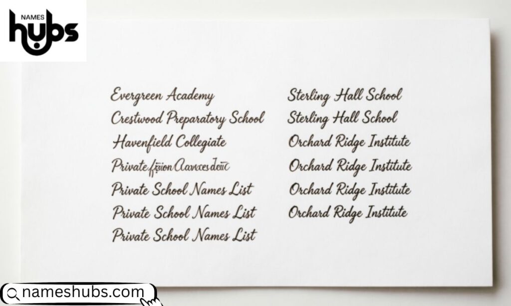 Private School Names List