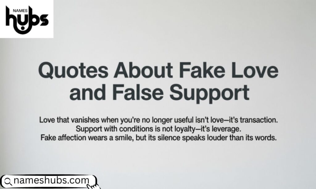 Quotes About Fake Love and False Support