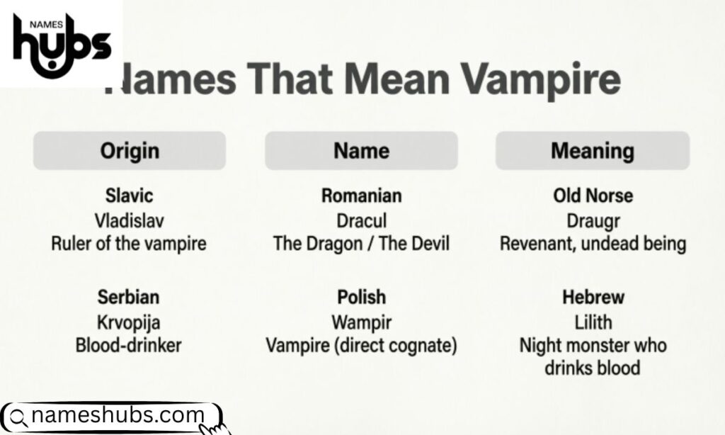 Names That Mean Vampire