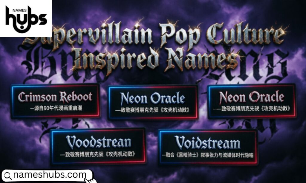 Supervillain Pop Culture Inspired Names